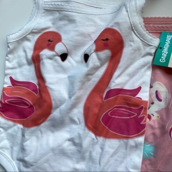 Garanimals • NWT 4 Piece Girl’s Onesie Set Bundle Flamingos Donuts - Picture 3 of 7